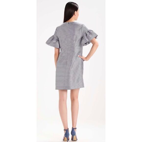 Banana Republic Striped Ruffle Sleeve Dress SZ 2 - Picture 2 of 7